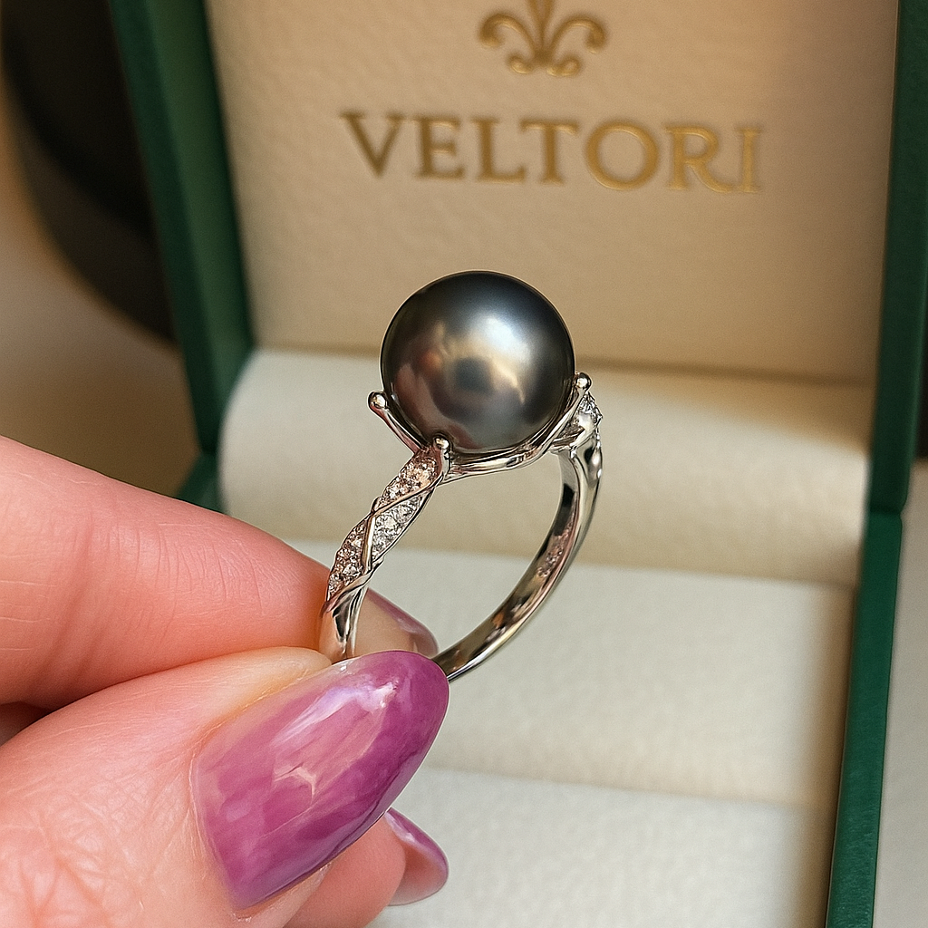 Noctéra | Black Pearl Ring