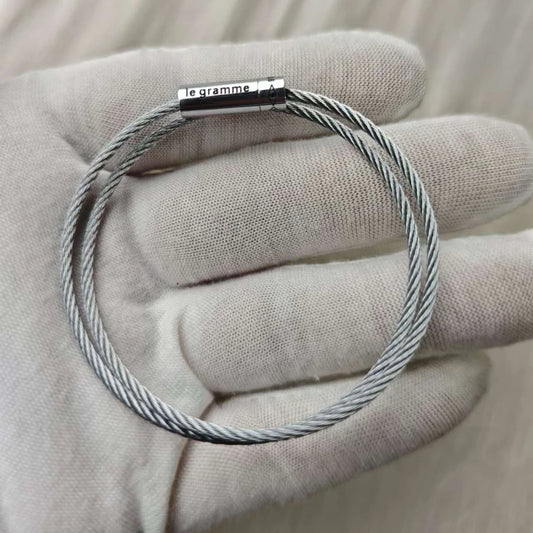 Bisligné | Silver Double-Layer with Screw Clasp