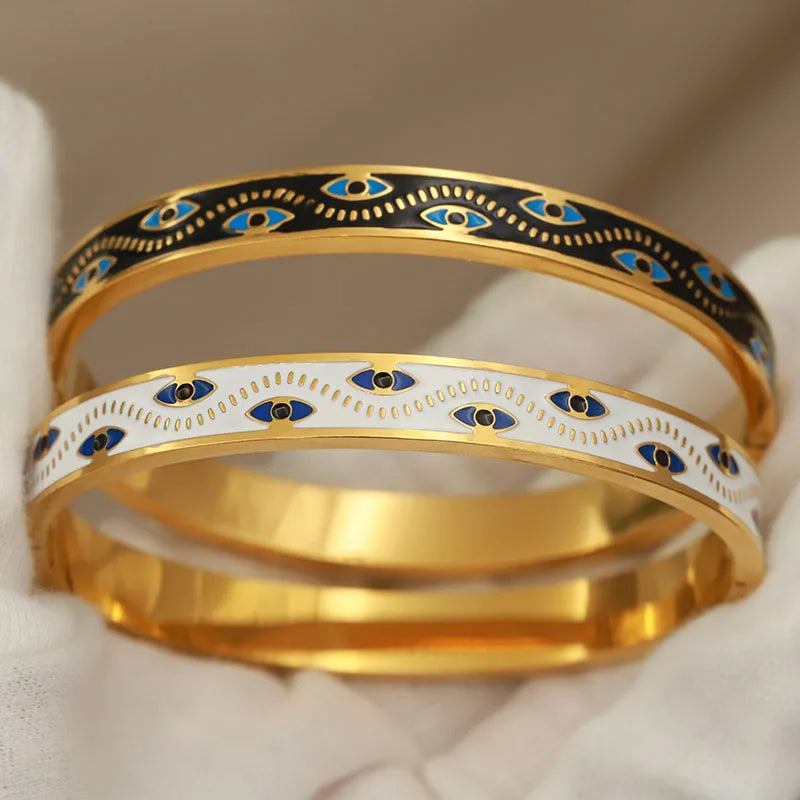 سوار ELYSMA Cuff | مجوهرات ذهبية | تصميم عين وزخارف زهرية