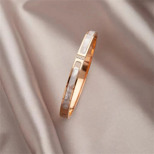 Blancira | Titanium Steel | White Shell Inlay