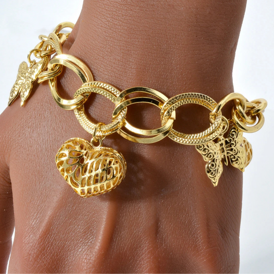Leone Luce | 18K Gold-Plated | Butterfly & Heart Motifs