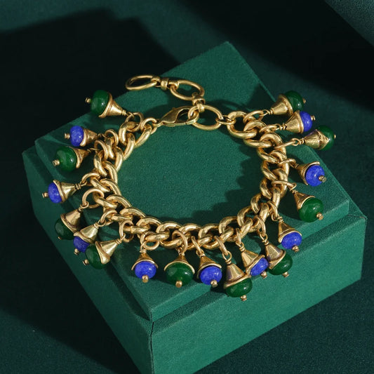 سوار فيرديفا مع تعويذات | أناقة نباتية مطلية بالذهب 24K