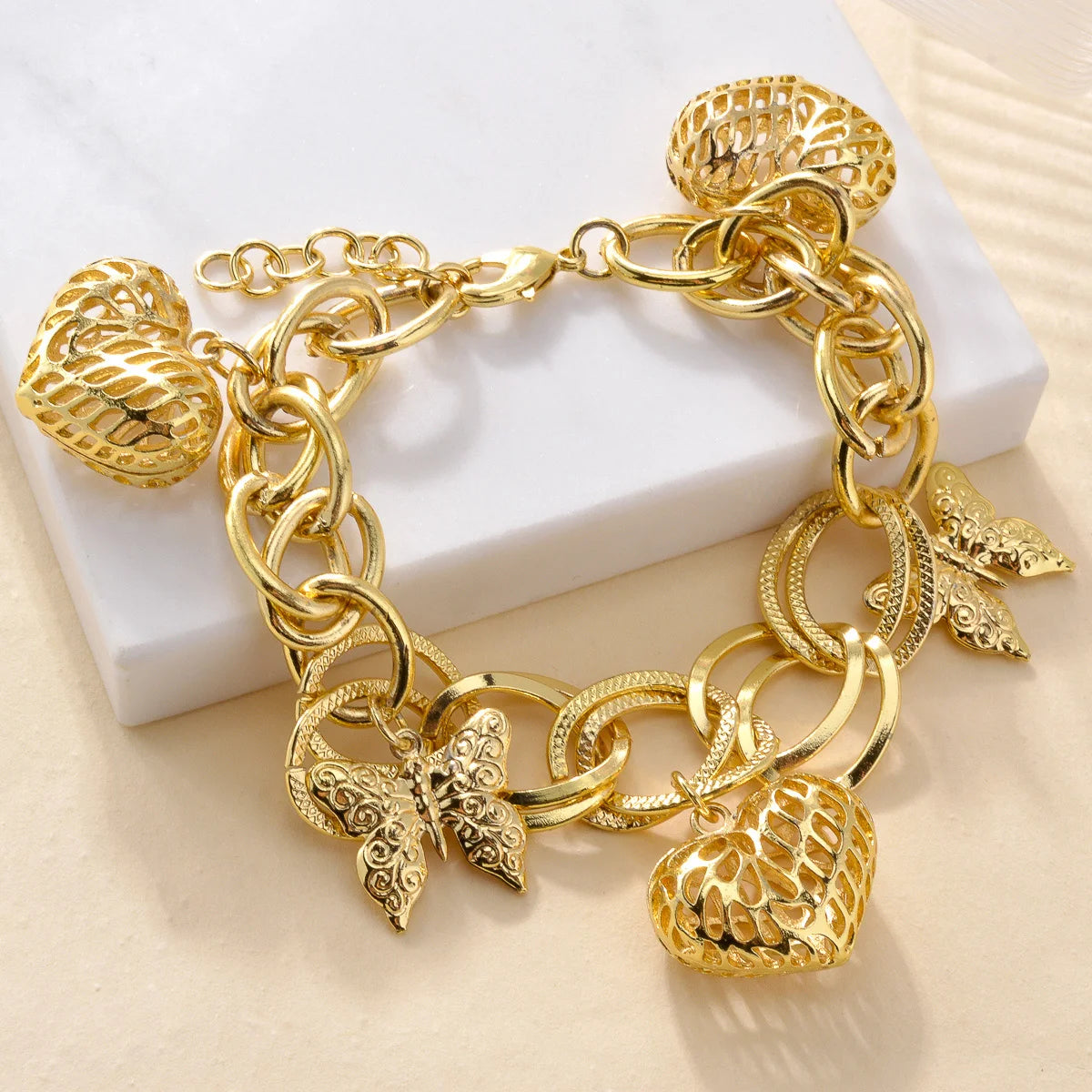 Leone Luce | 18K Gold-Plated | Butterfly & Heart Motifs