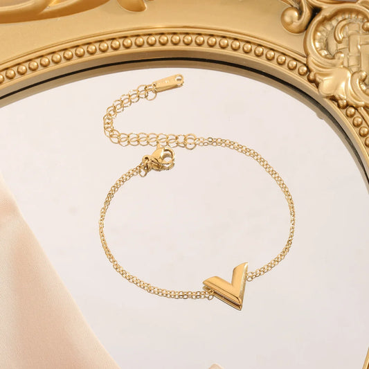 V Emblem — Gold-Plated Geometry