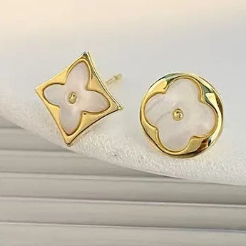 Florévia | Gold-Plated Titanium Clover Studs