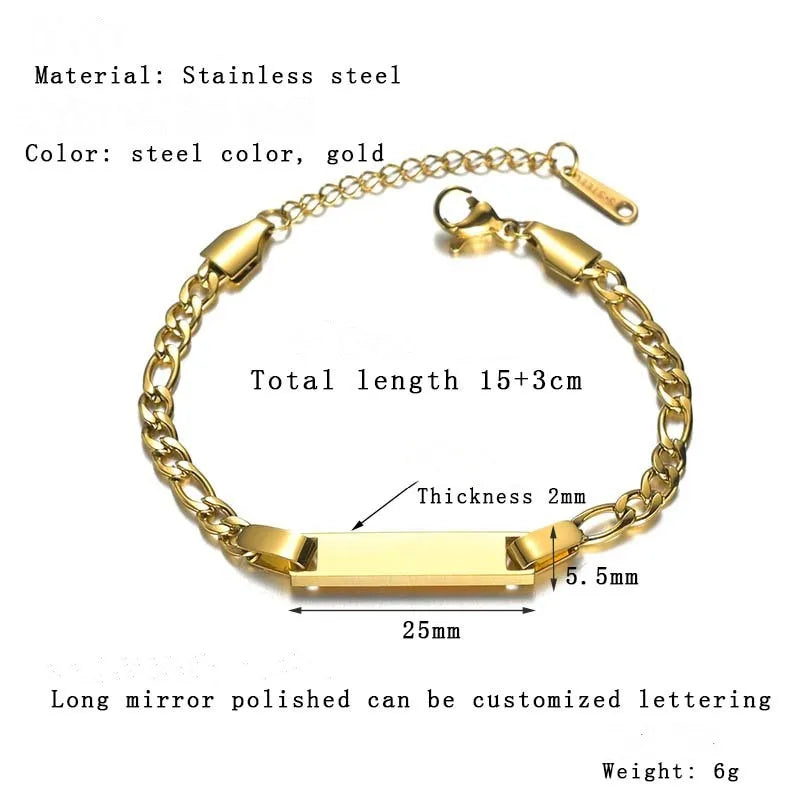 PetitNom | Stainless Steel | Engravable Baby Bracelet