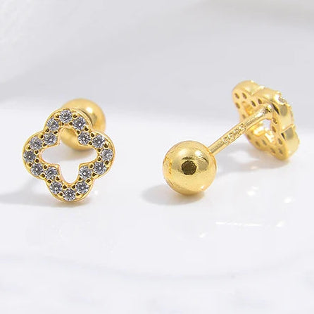 Cloveria Earrings | 925 Silver & Pavé Clover Design