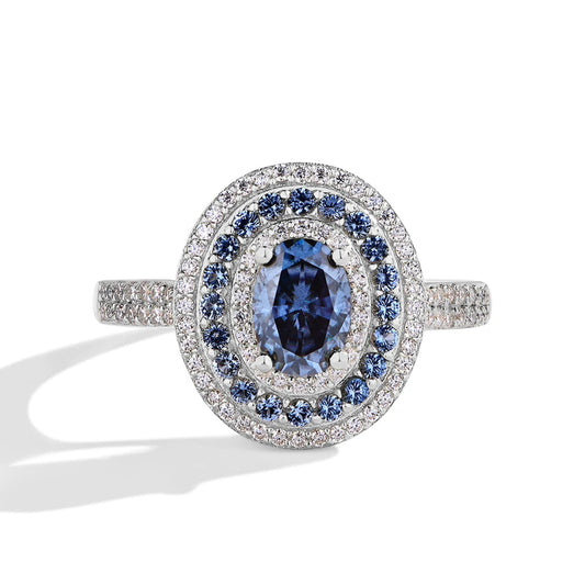 Aurézia — Blue Moissanite Halo