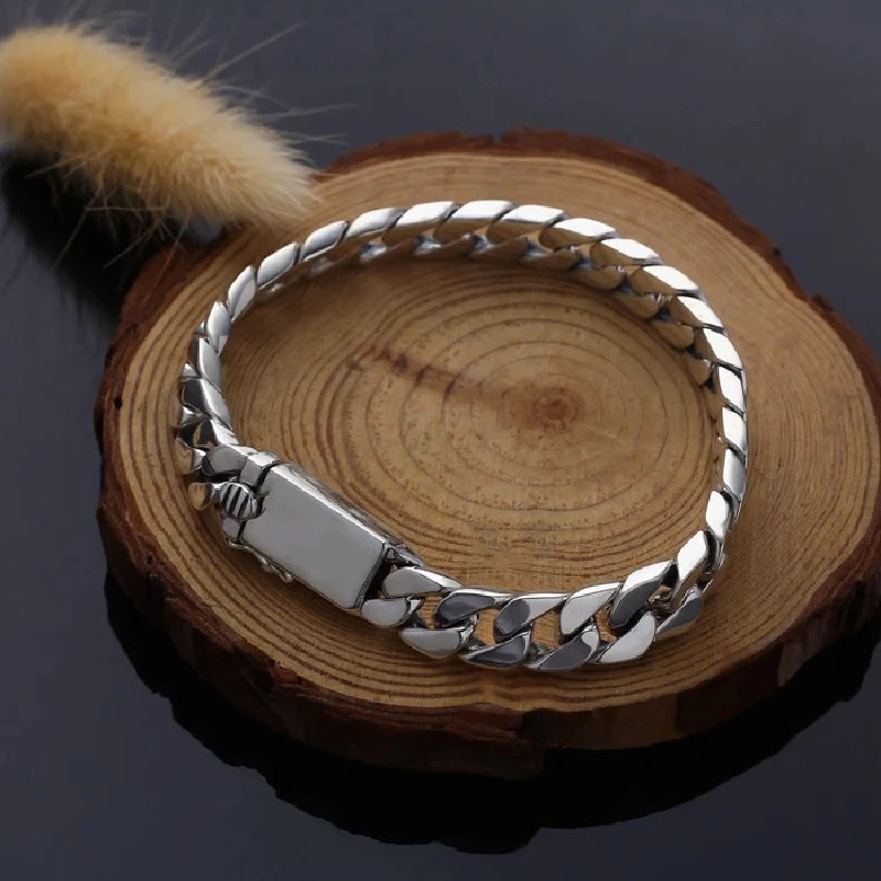 RAZEK | 925 Ayar Gümüş Punk 8MM Kutu Kilitli