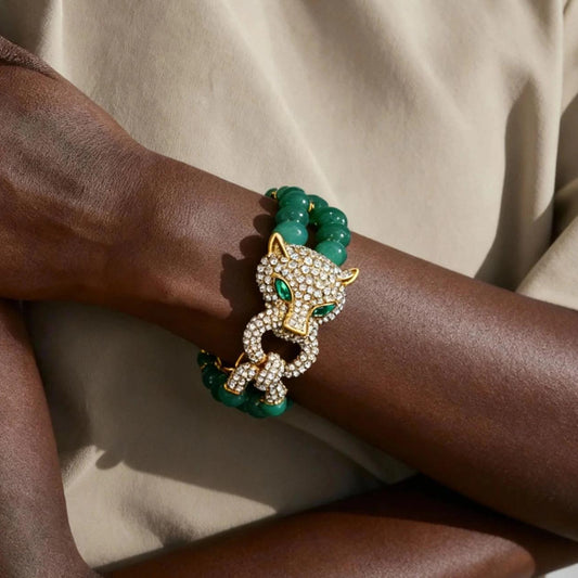 Panthéria — Emerald Gaze in Gold