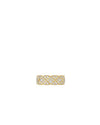 Front view of the Matelassé 18K gold-plated 925 silver wide band ring, showcasing the iconic quilted geometric pattern and micro-pavé VVS1 moissanite stones.