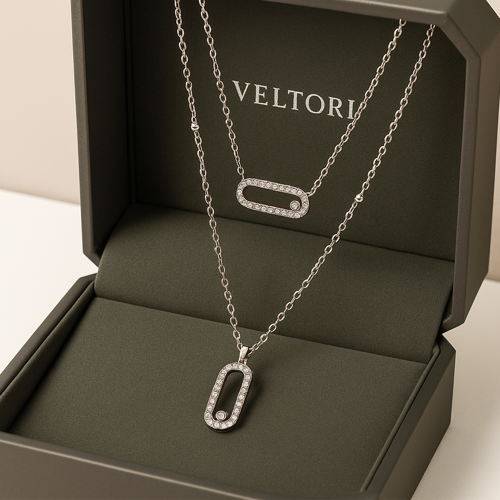 Duo Gleam | 18K Gold-Plated | Layered Necklace