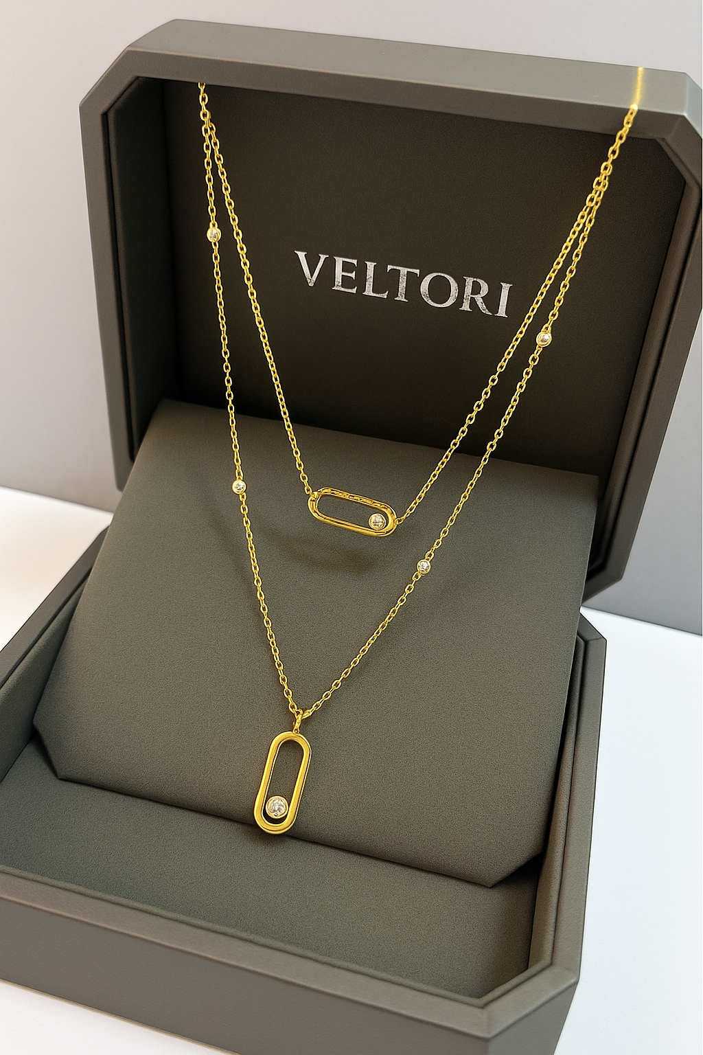 Duo Gleam | 18K Gold-Plated | Layered Necklace