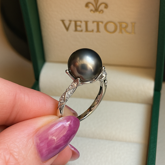 Noctéra | Black Pearl Ring