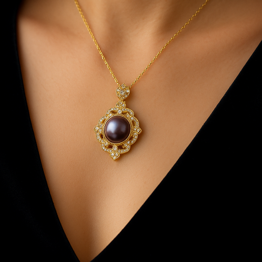 Aurélis | Purple Pearl | Gold & Zircon Halo