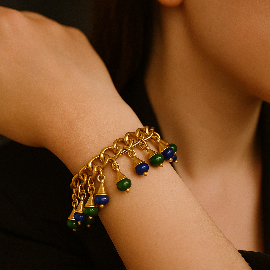 VERDIVA Charm Bracelet | 24K Gold Botanical Elegance