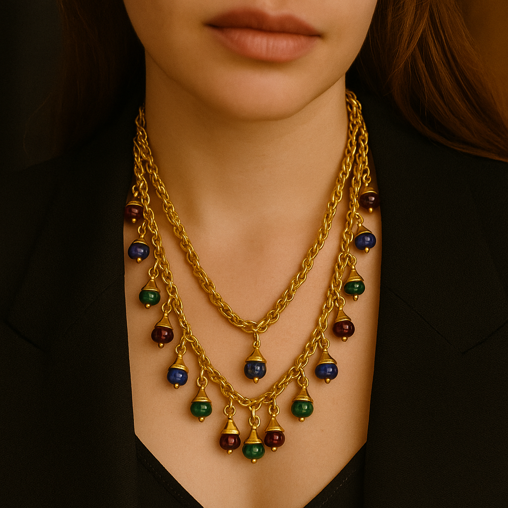 Bellora Layers Necklace | 24K Gold Vintage Charm