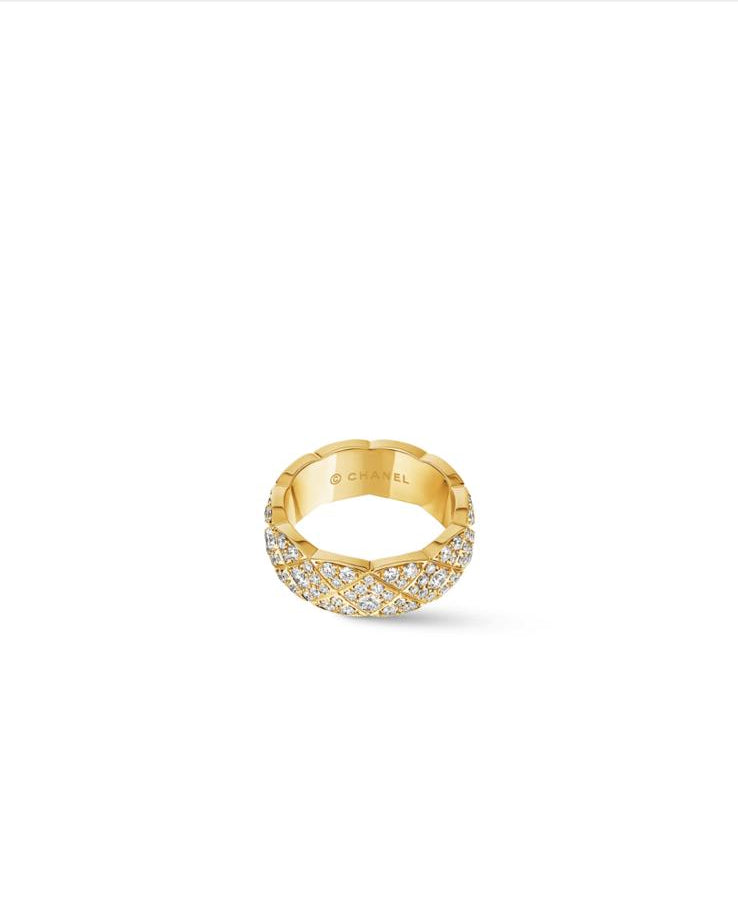 Top-down flat view of the 8mm wide silver pavé moissanite ring, displaying the smooth, rounded comfort-fit interior designed for effortless daily wear.