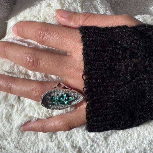 Statement Sculpted Ring | Natural Aquamarine Cluster