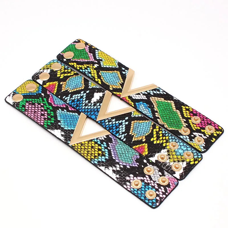 SAVERRA Wrap Bracelet | Leather Jewelry | Leopard V Design