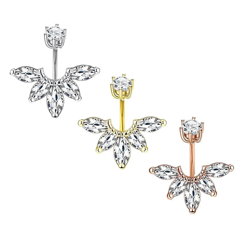 Aurivelle | 29 Crystal Belly Ring Styles