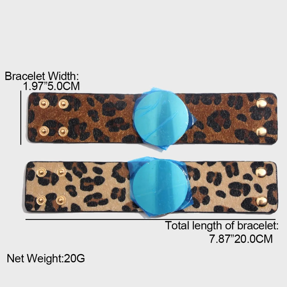 SAVERRA Wrap Bracelet | Leather Jewelry | Leopard V Design