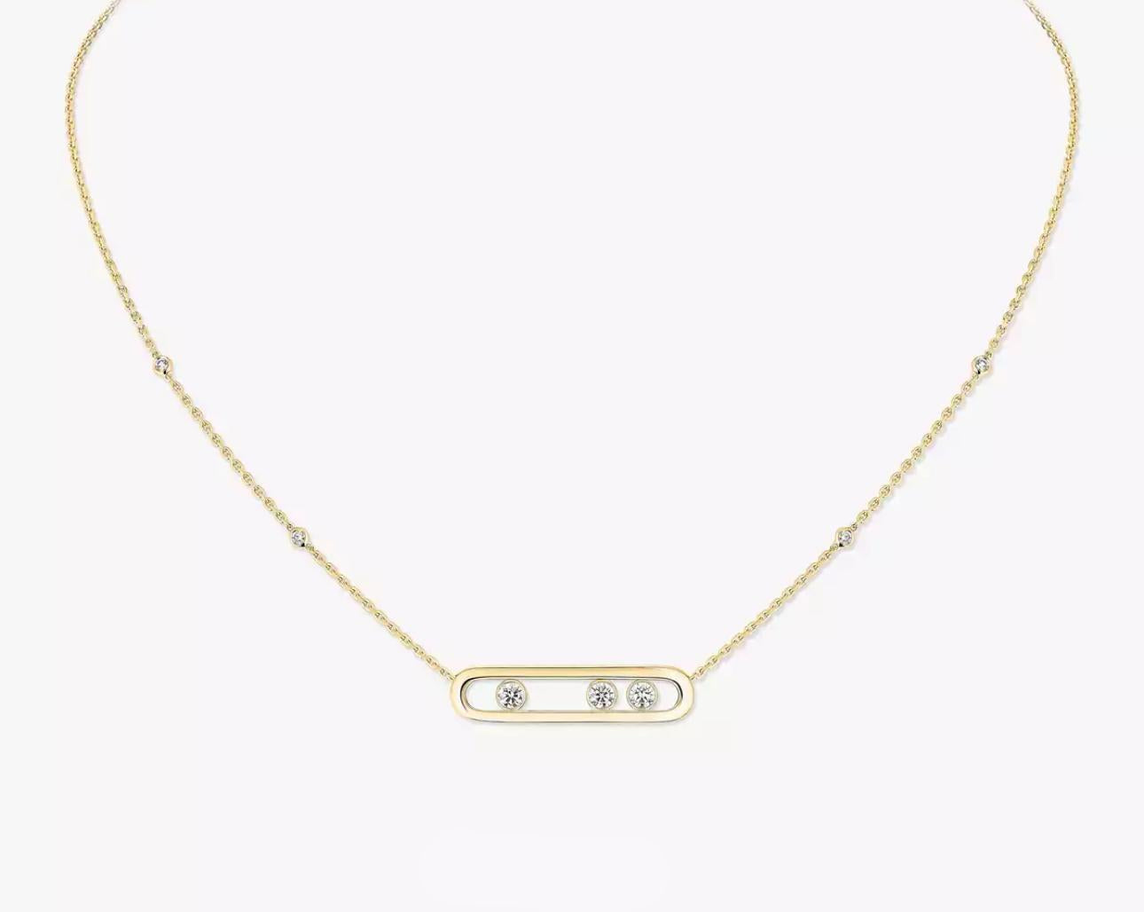 Move Trio Necklace | 18K Gold & Pavé Zircon