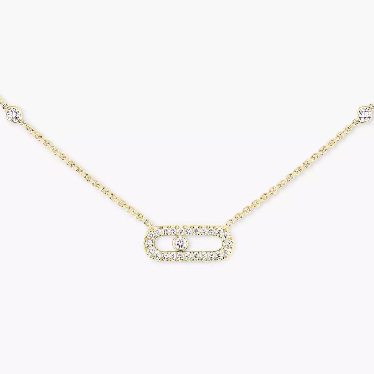 Move Uno Necklace | 18K Gold & Pavé Zircon