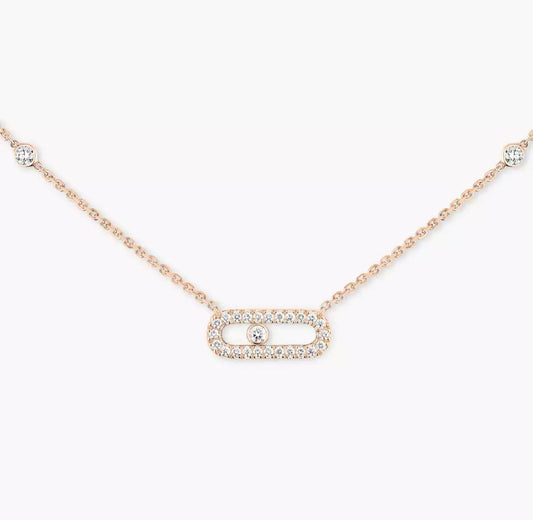 Move Uno Necklace | 18K Gold & Pavé Zircon