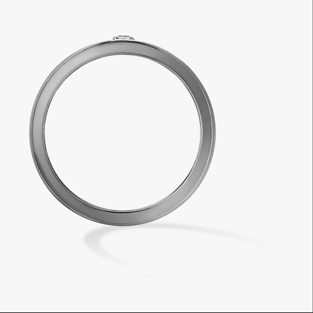 Silver ring on a white background