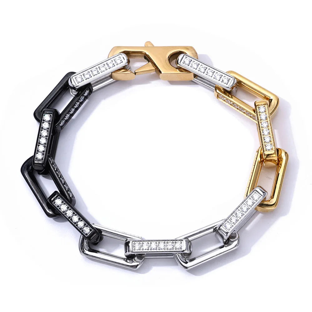 Bambozine Link | Titanium Steel | Zircon Inlay
