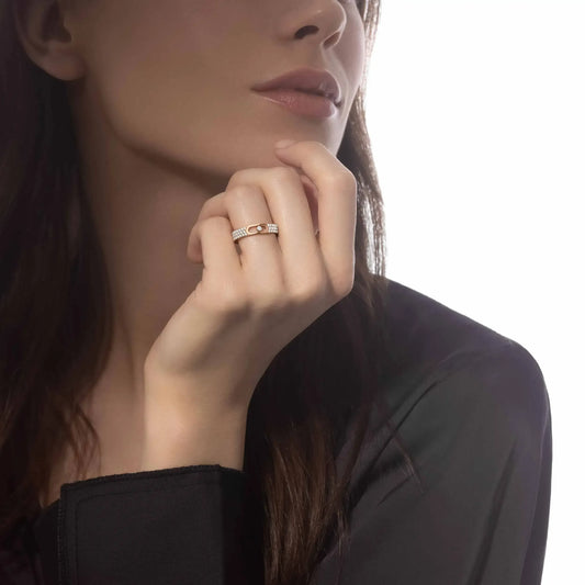 Étoile Embrace Ring | Silver Jewelry | Mesh Zircon Design