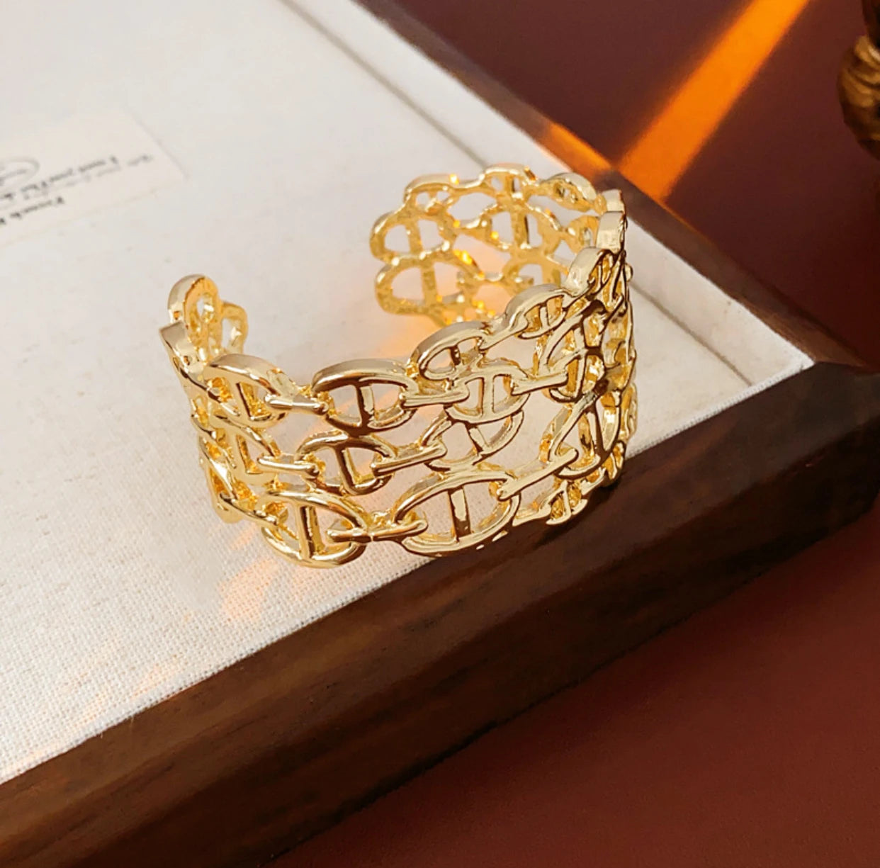 Aurévia | 925 Silver | Wide Link Chain Cuff