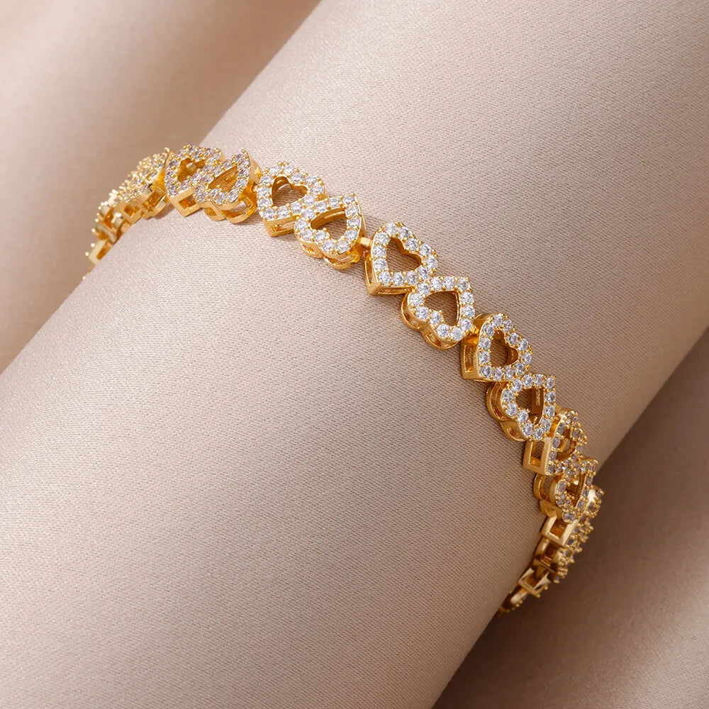 Eternal Hearts | Gold-Plated | Pavé Glow