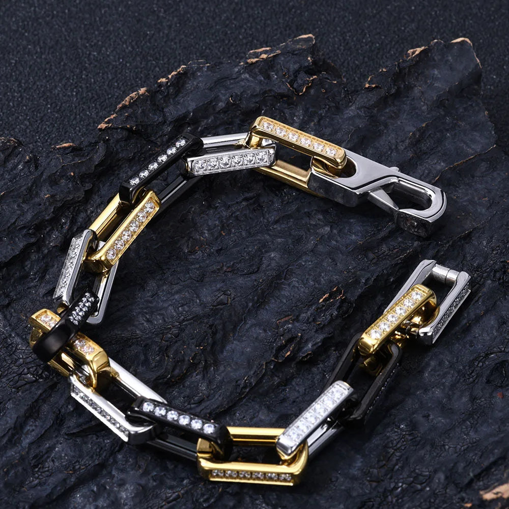 Bambozine Link | Titanium Steel | Zircon Inlay