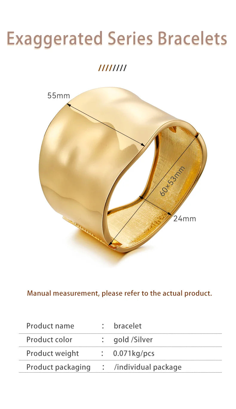 Vulcan Bloom | Gold-Tone Alloy | Wide Sculptural Bangle