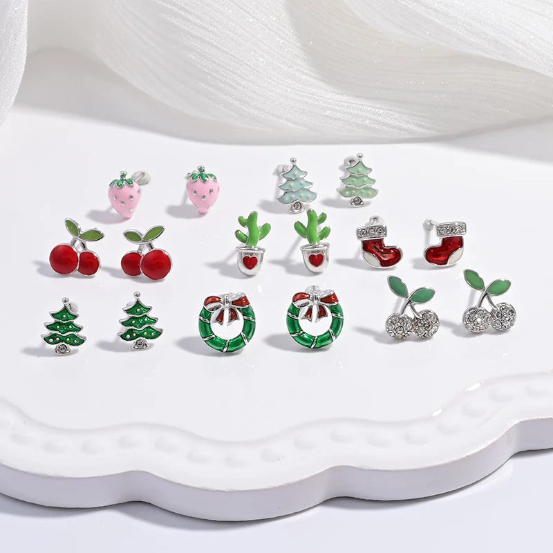 Mirabella Stud Earrings | Fruit & Holiday Trio