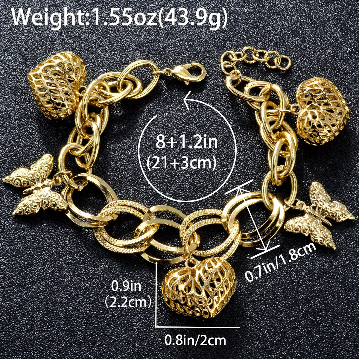 Leone Luce | 18K Gold-Plated | Butterfly & Heart Motifs