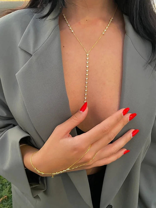 Celestia | 18K Gold-Plated | CZ Triangle Motif