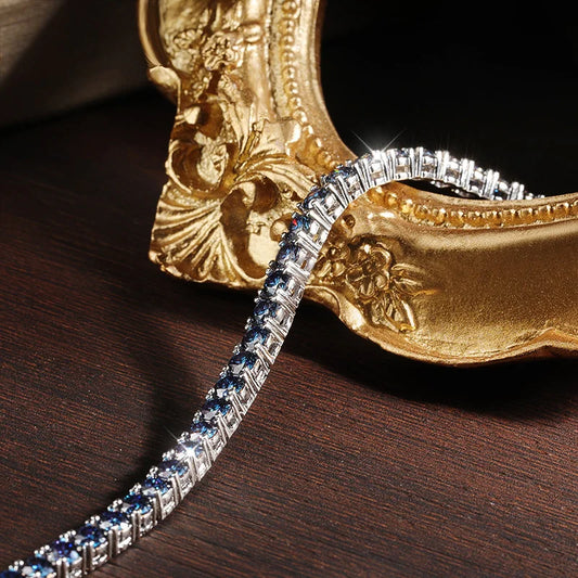 Azure Lumora | 925 Gümüş | Beyaz & Mavi Moissanite