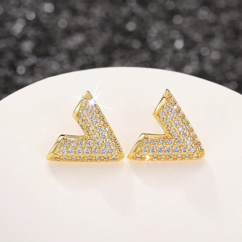 Veyra | Pavé V Spark Earrings