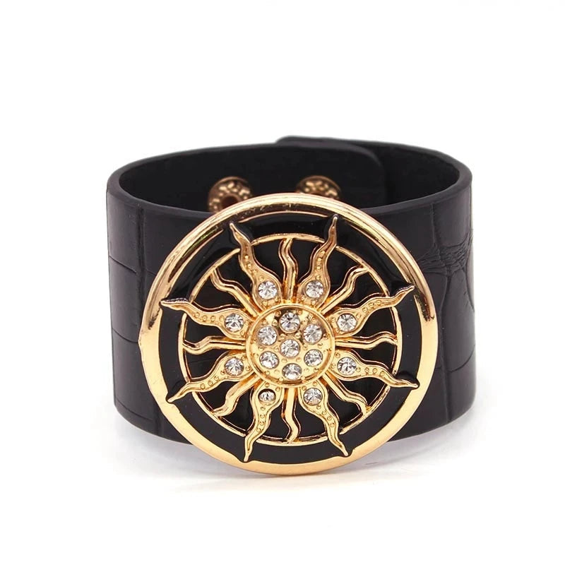 SAVERRA Wrap Bracelet | Leather Jewelry | Leopard V Design