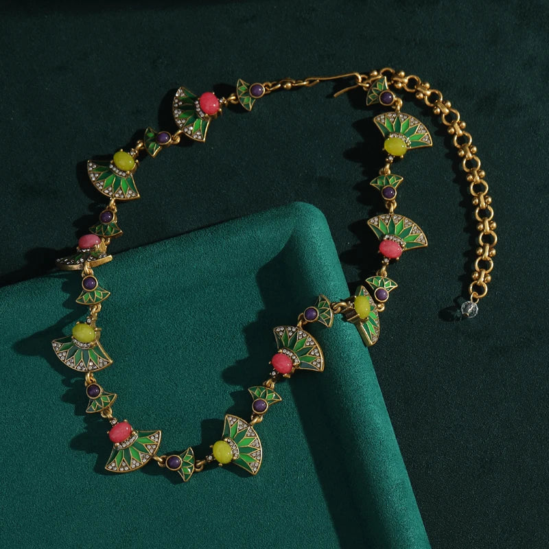 Fanoura Jewelry Set | 24K Gold Plated | Baroque Pearls & Agate