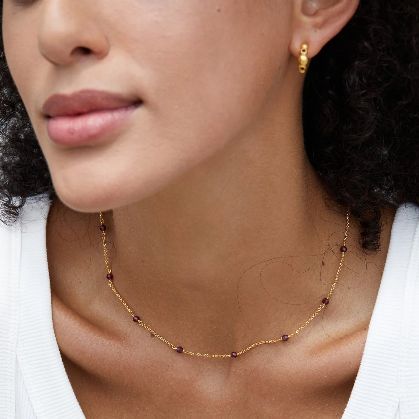 Crimson Whisper | 18K Gold-Plated | Garnet Glow