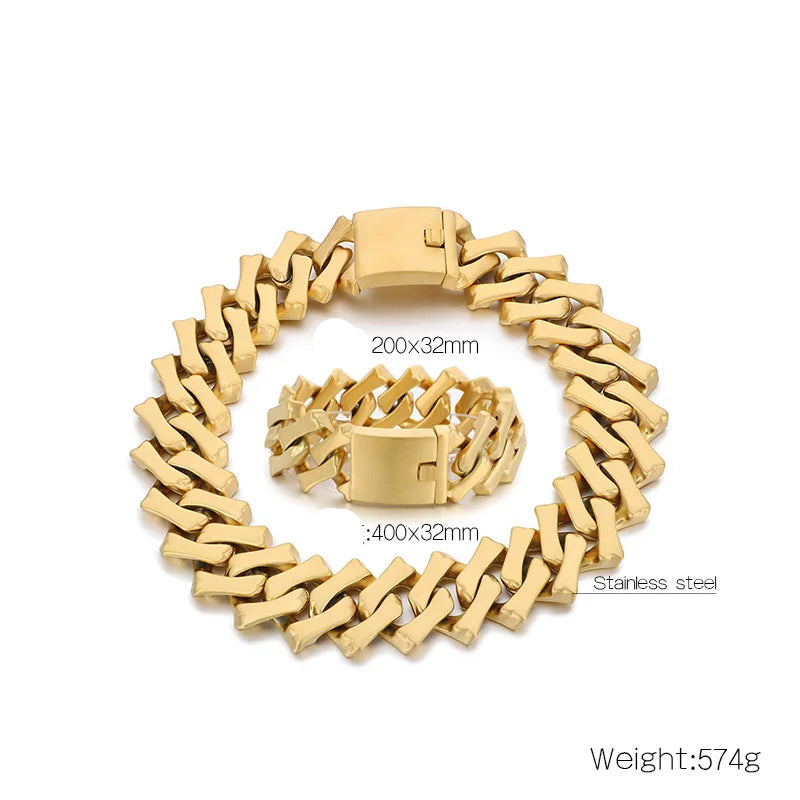 Ferrosé | 316L Stainless Steel | 32mm Bold Chain Set