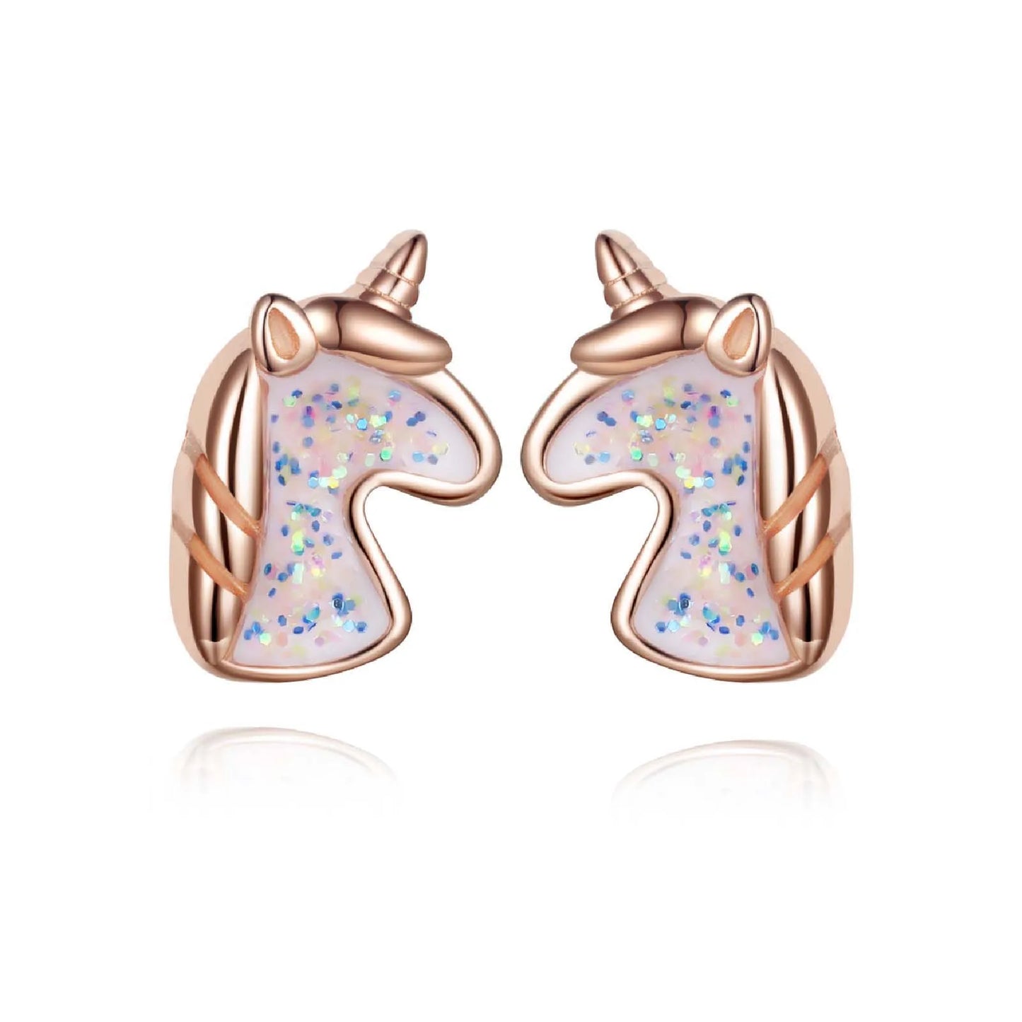 Lunaria Earrings | Sterling Silver Unicorn Studs