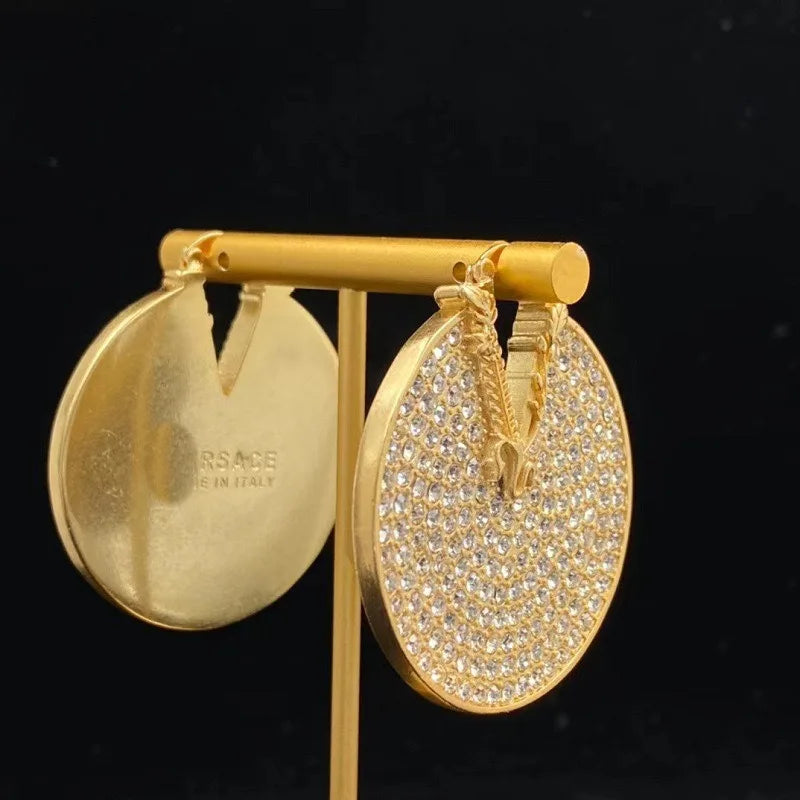 RIVERA Earrings | Antique Gold Jewelry | Round Zircon Design