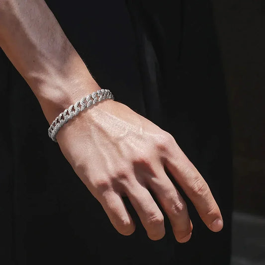 GLACIERGRIP | 925 Silver Cuban Tennis, 18K Gold-Plated