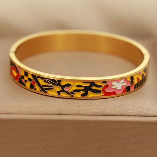 Aurion Bracelet | 18K Gold-Plated Enamel Art