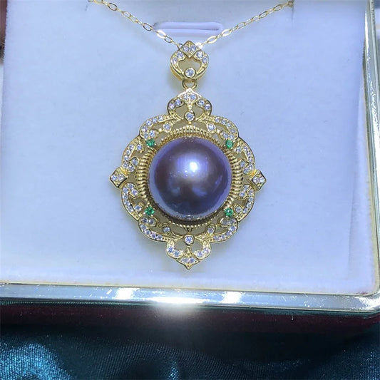 Aurélis | Purple Pearl | Gold & Zircon Halo